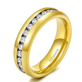 NEW - Silver/Black/Multi Colour Cubic Zirconia Inlaid for Men and Women - Engagement Wedding Titanium Ring