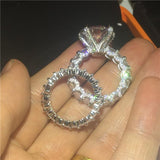 NEW Handmade Oval cut 8ct AAAA Quality Cubic Zirconia Diamonds Luxury Ring Set - The Jewellery Supermarket