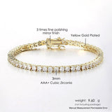 Crystal Tennis Bracelets for Women - Luxury AAA+ Cubic Zirconia Simulated Diamonds Gold Colour Jewellery - The Jewellery Supermarket