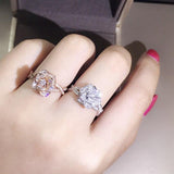 New Luxury Rose Gold Color Rose Design AAA+ Quality CZ Diamonds Fashion Ring - The Jewellery Supermarket