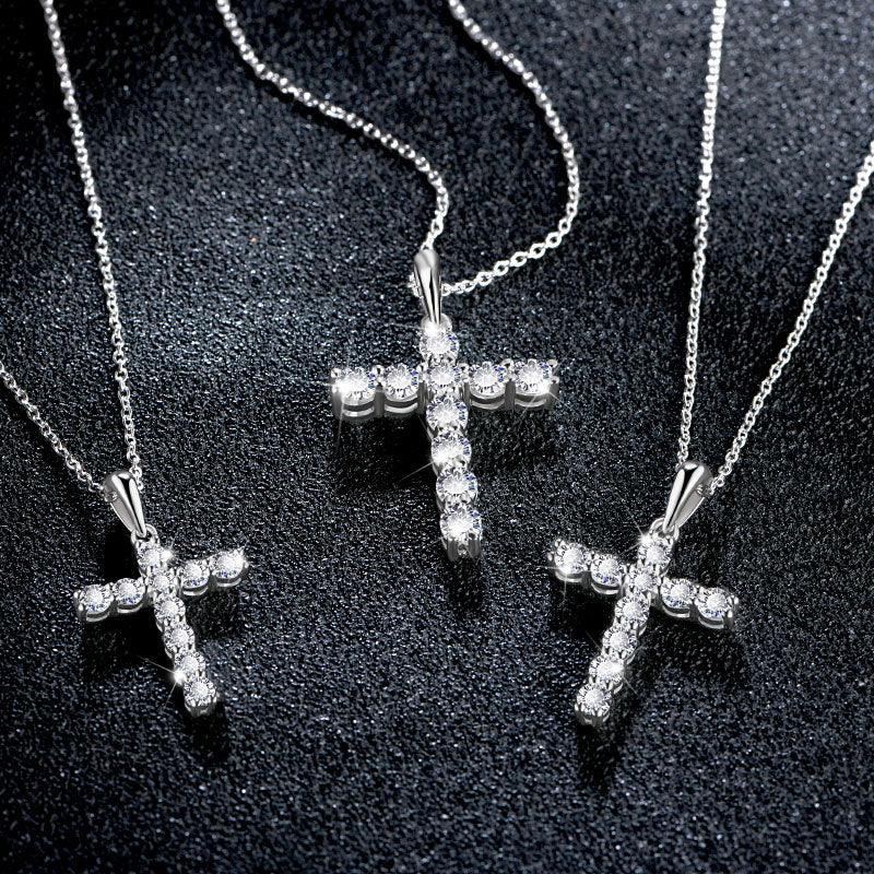 Beautiful Handmade Cross High Quality Moissanite Diamonds Necklace - Luxury Jewellery - The Jewellery Supermarket