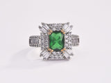 NEW - Luxury AAA+ Cubic Zirconia Green Color Princess Designer Ring - The Jewellery Supermarket