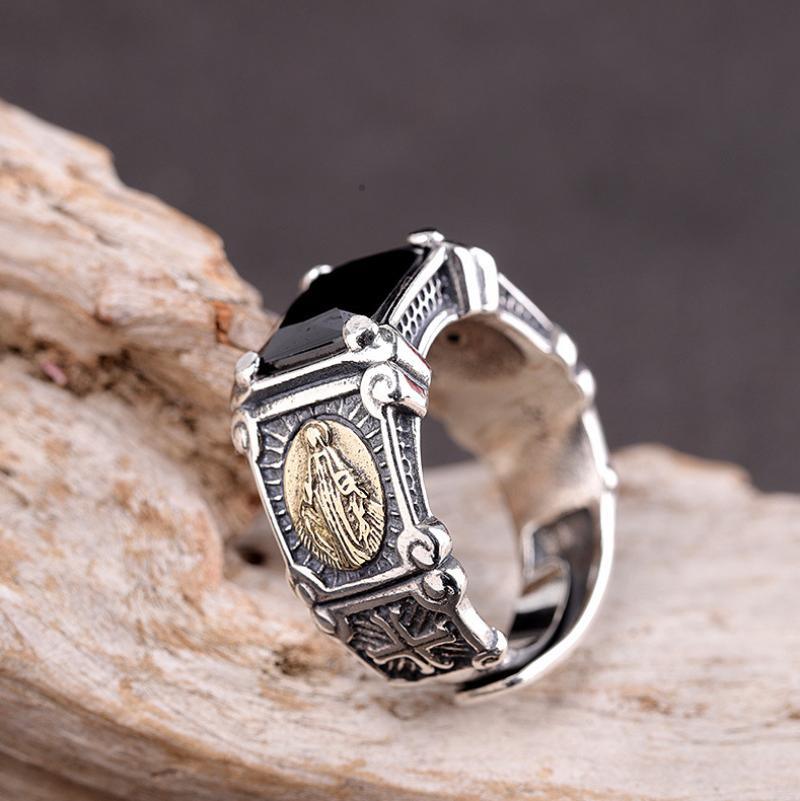 Religious Jewelry - Personality Vintage Paw Shaped Cross Christian Catholic Amulet Ring for Men - The Jewellery Supermarket