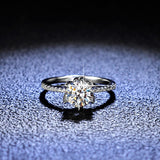 Superb White Gold Plated Real High Quality Moissanite Diamonds Rings - Fine Wedding Jewellery - The Jewellery Supermarket