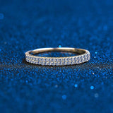 Fine 0.23ct High Quality Moissanite Diamonds Small Sparkly Half Eternity Stackable Ring - The Jewellery Supermarket