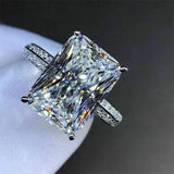 Captivating Luxury Silver Color Inlaid Big Square AAA+ CZ Diamonds Fashion Brilliant Ring - The Jewellery Supermarket