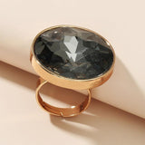 NEW VINTAGE RINGS Bohemian Vintage Black Crystal Stone Boho Gold Metal Ring - The Jewellery Supermarket