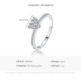 Delightful Luxury Silver Heart 1ct Clear AAA+ Cubic Zirconia Ring - The Jewellery Supermarket