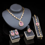 Best Seller Multicolour Crystals Jewellery Sets for Women - Fashion Pendants Necklace Earrings Bracelet Rings Sets