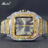 Luxury Couple Ice Gray Square Diamond Limited Edition Watches - The Jewellery Supermarket