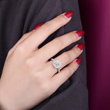 1-3 Carats Round Brilliant 100% High Quality Moissanite Diamonds Halo Dream Wedding Eternity Ring - The Jewellery Supermarket