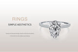 Luxury Fashion Water Drop Shape Sparkling AAAA Quality Simulated Diamonds Fine Ring - The Jewellery Supermarket