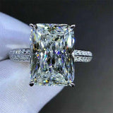 Captivating Luxury Silver Color Inlaid Big Square AAA+ CZ Diamonds Fashion Brilliant Ring - The Jewellery Supermarket