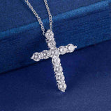 Silver Colour Christian Necklace - Fashion Cross AAA CZ crystals Religious Christmas gift Pendant Necklace - The Jewellery Supermarket