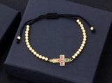 New Trendy Jesus Cross Bracelet High Quality AAA Cubic Zirconia Crystals Handmade Adjustable Bracelet - The Jewellery Supermarket