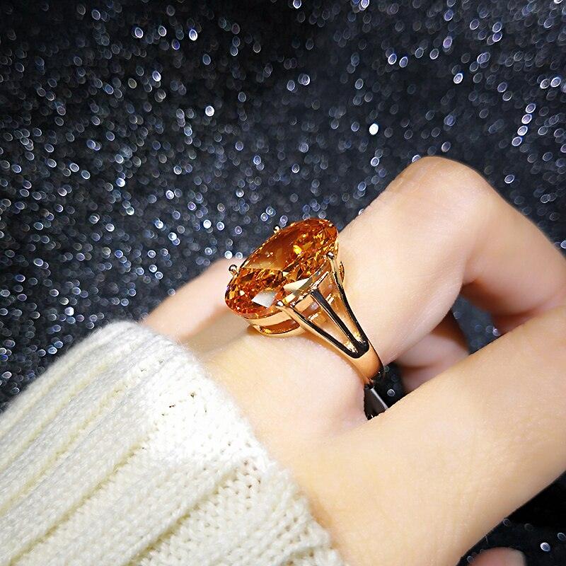 Adorable Luxury Rose Gold Color Champagne AAA+ Cubic Zirconia Diamond Fashion Ring - The Jewellery Supermarket