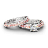 Amazing 1.2ct High Quality Moissanite Diamonds Eternity Couple Sparkling Diamond Jewellery Ring Set - The Jewellery Supermarket
