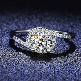 Attractive 4 Prong Round 1 CT High Quality Moissanite Diamonds Halo Luxury Rings - Fine Jewelry - The Jewellery Supermarket