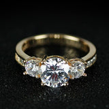 NEW ARRIVAL 3 Carat Round Cut Three Stone Designer AAA+ Quality CZ Diamonds Engagement Rings - The Jewellery Supermarket