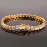 SPLENDID AAA+ Cubic Zirconia Simulated Diamonds Gold Color Tennis Link Bracelets - The Jewellery Supermarket