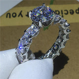 NEW Vintage Round cut AAAA Quality Cubic Zirconia Diamonds Promise ring set - The Jewellery Supermarket