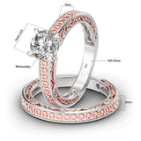 Amazing 1.2ct High Quality Moissanite Diamonds Eternity Couple Sparkling Diamond Jewellery Ring Set - The Jewellery Supermarket