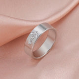 Popular Minimalist Clear AAA Zircon Crystals Cross Women’s Ring Stainless Steel Christian Jewellery
