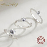 *NEW* Ideal Gifts Dazzling Sparkling AAA+ Sterling Silver Clear Zircon Rings Female Fashion Jewelry - The Jewellery Supermarket