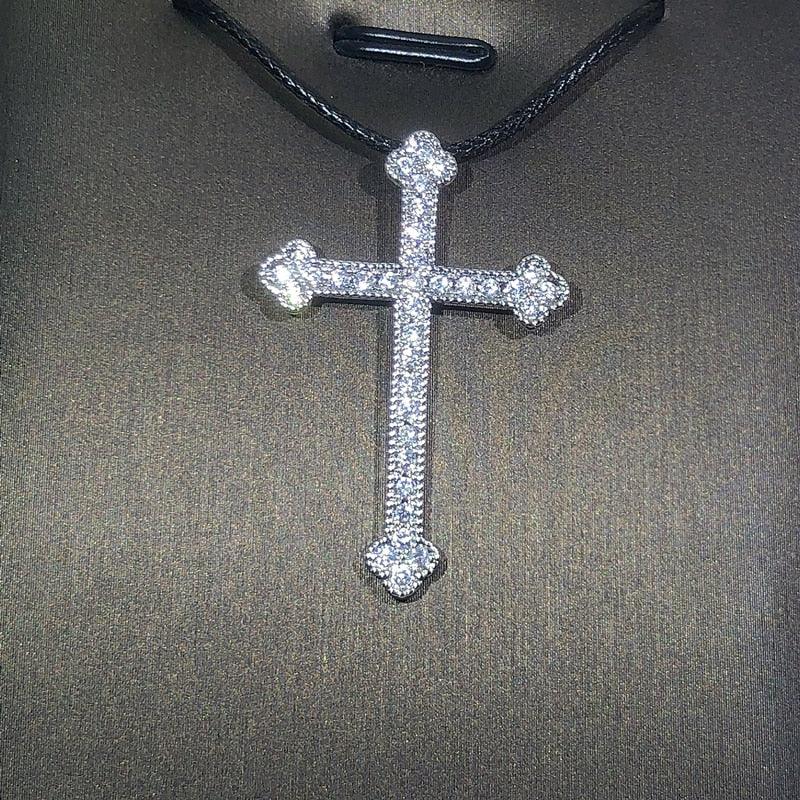 NEW ARRIVAL AAA+ Cubic Zirconia Diamonds 925 Silver Classic Vintage Fashion Cross Necklaces Pendants - The Jewellery Supermarket