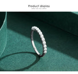 Charming 925 Silver Gold Round Elegant Small Pearl Rings For Anniversary - The Jewellery Supermarket