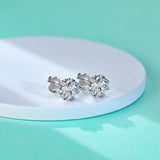 1 Carat D Color ♥︎ High Quality Moissanite Diamonds ♥︎ 18KGP Flower Bridal  Stud Charm Earrings - Fine Jewellery - The Jewellery Supermarket
