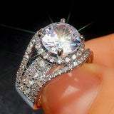 QUALITY RINGS New Luxury Halo Designer AAA+ Cubic Zirconia Diamonds Engagement Ring - The Jewellery Supermarket