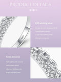 NEW Dazzling AAAA Quality Simulated Diamonds Chain Shape Stackable Fine Ring - The Jewellery Supermarket