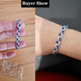 5 Colors Options Fashion Ladies Silver Plated AAA+ Cubic Zirconia Simulated Diamonds Royal Blue Tennis Bracelets - The Jewellery Supermarket