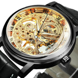 Top Brand Luxury Mechanical Transparent Golden Case Skeleton Watch for Men - The Jewellery Supermarket