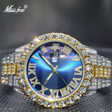 18KGP Watch with Various Colours - Big Dial Simulated Diamonds Bezel Luxury Brand Hip Hop Trend Quartz Watches