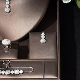 NEW Artistic Vintage AAA+ Cubic Zirconia Diamonds Flower Ring Jewelry Sets - The Jewellery Supermarket