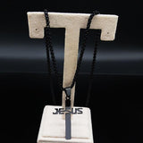 Impressive Stainless Steel Cross Necklace Black Silver Color Gothic Style Necklace - Christian Jewellery - The Jewellery Supermarket