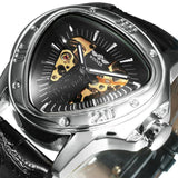 Top Brand Triangle Golden Skeleton Mechanical Automatic Sport Watch for Men - The Jewellery Supermarket