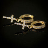 New Trendy Christian Cross Mosaic AAA Cubic Zircon Crystals Simple and Elegant Versatile Earrings for Women - The Jewellery Supermarket