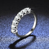 Attractive Platinum Plated Round Cut High Quality Moissanite Diamonds Rings - Fine Jewellery - The Jewellery Supermarket