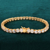 CAPTIVATING Gold Color 1 Row AAA+ Cubic Zirconia Simulated Diamonds Tennis Link Bracelets - The Jewellery Supermarket