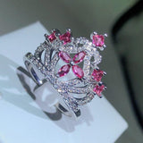 NEW Silver Boho color Big Crown AAAA Quality CZ Diamonds Promise Engagement Ring - The Jewellery Supermarket