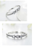 NEW ARRIVAL - Silver Vintage Charm Stars Clear AAA+ Cz Diamonds Stackable Ring - The Jewellery Supermarket