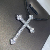 NEW ARRIVAL AAA+ Cubic Zirconia Diamonds 925 Silver Classic Vintage Fashion Cross Necklaces Pendants - The Jewellery Supermarket