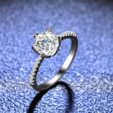 Superb White Gold Plated Real High Quality Moissanite Diamonds Rings - Fine Wedding Jewellery - The Jewellery Supermarket