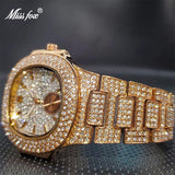 Top Brand Iced Out Square Luxurious Bling Bling Simulated Diamonds Double Dial Original Design Watches - The Jewellery Supermarket