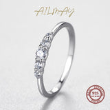 NEW - Exquisite AAAA Quality Simulated Diamonds Stackable Geometric Design Round Fine Ring - The Jewellery Supermarket