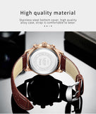 Top Brand Luxury Leather Waterproof Luminous Moon Phase Quartz Watch For Men - The Jewellery Supermarket