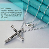 Fashion Religious 925 Sterling Silver AAA+ Zircon Cross Pendant Necklace - Charm Jewellery - The Jewellery Supermarket